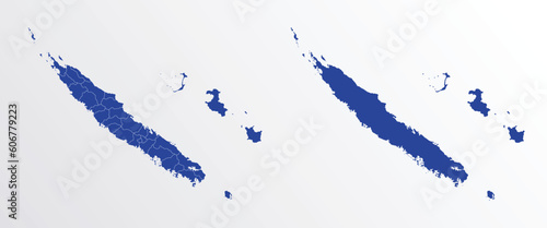 New Caledonia map vector illustration. blue color on white background
