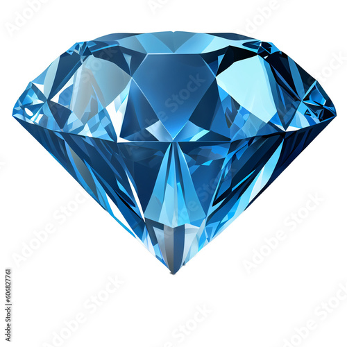 Blue diamond clip art no shadow white background Ai generated image