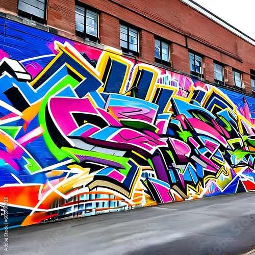 1410 Urban Graffiti Art: A vibrant and urban background featuring graffiti art with vibrant colors, street tags, and an energetic and artistic urban ambiance2, Generative AI