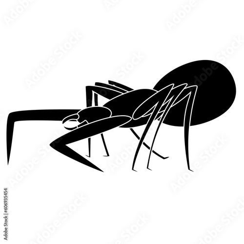 Black and white spider illustration