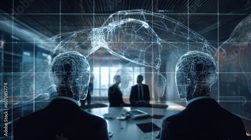 Pracująca sztuczna inteligencja, Cyfrowa transformacja, biznes przyszłości - Working Artificial Intelligence, Digital Transformation, Business of the Future - AI Generated