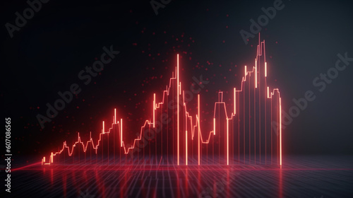 Globalna recesja i spadki na giełdach, wykres, metafora - Global recession and stock market declines, chart, metaphor - AI Generated