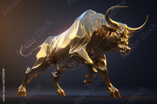 Złoty byk - wzrost i dobrobyt w biznesie - Golden bull - growth and prosperity in business - AI Generated