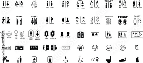 Toilet icon vector illustration. Girls and boys restrooms sign and symbol. bathroom sign. wc, 