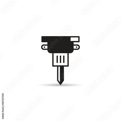 electric drill icon on white background