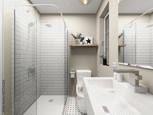 baño moderno con ducha y estilo minimalista 