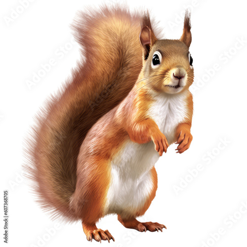 squirrel on a transparant background, PNG, Generative Ai