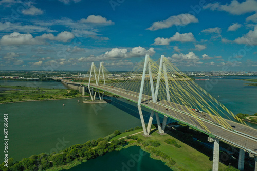 Fred Hartman Bridge over the shipping channel in Baytown, TX