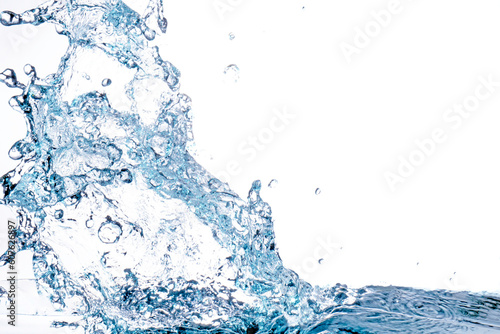splashing water droplets on a white background