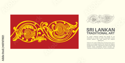 Sri Lankan Traditional Vector Patterns, illustration Art, Sri Lankan traditional patterns and temple art are intertwined, as temple art often incorporates various intricate patterns that hold cultural