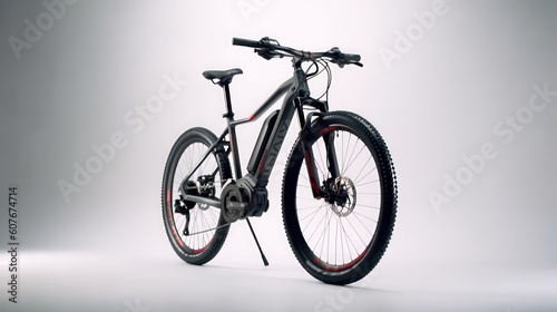 electric bike side view on white background with Ai Generated