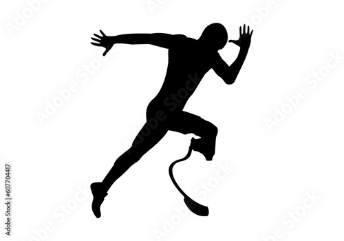Icono del un atleta paralímpico con una prótesis en la pierna