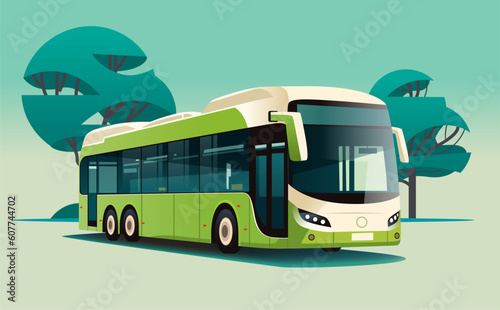 city bus vehicle modern public transport urban and countryside traffic comfortable moving concept