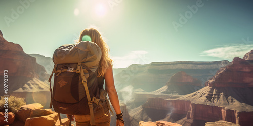 backpacker woman in the grand canyon