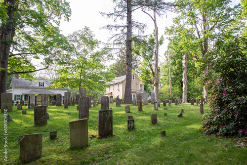 A historic cemetery in the church 