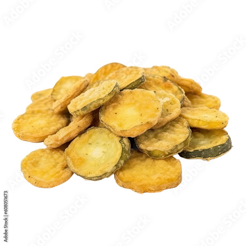 fried pickles isolated on a transparent background