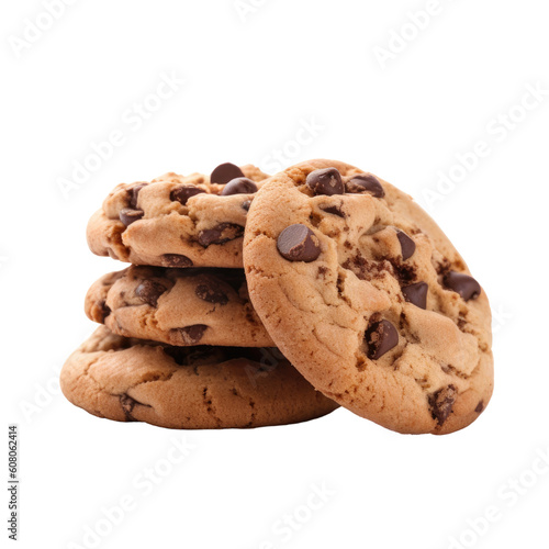 chocolate chip cookies isolated on a transparent background