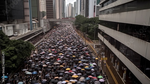 umbrella protests demonstration generative ai