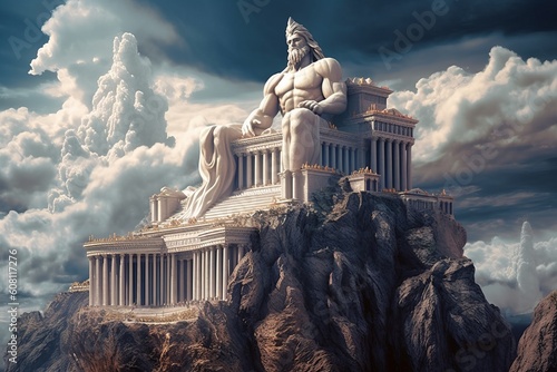 A Mythical Palace on Mount Olympus: A Fantasy Come to Life, Generative AI.