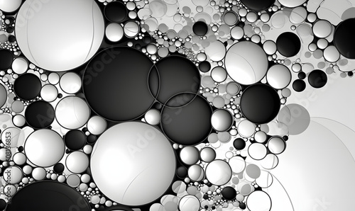 Black and white abstract bubble background