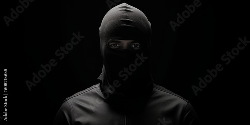 Verbrecher Mann im Schatten mit Kaputze anonym, ai generativ