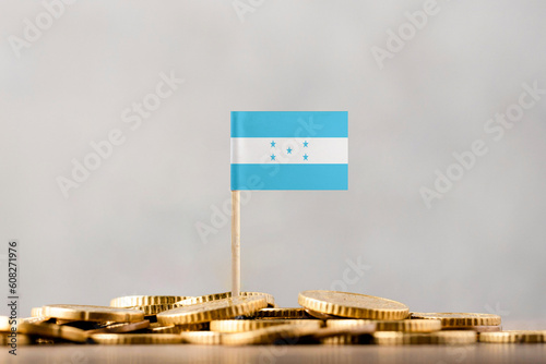 The Flag of Honduras with Coins.