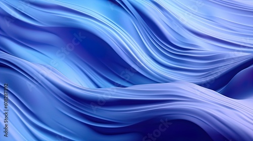 3d render, abstract minimal neon background with glowing wavy line. Blue futuristic wallpaper. Generative AI