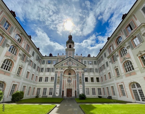 Panoramic view of Seminarkirche in Brixen, Seminary of Bressanone, South Tyrol, Italy.
