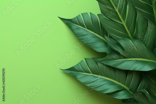 Dark green leaves background. Minimal neutral aesthetic.