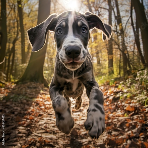 Playful Great Dane Puppy Exploring the Outdoors