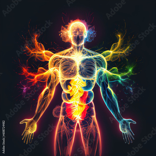 Exploring the Mystical: Human Body and Its 7 Layers of Energy Fields - Generative AI