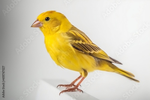 Atlantic Canary Parrot on White Background Generative AI