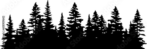 Treeline Forest Silhouette Illustration