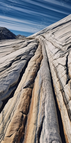 Guartz monzonite batholith at the eastern end of Half dome, Yosemite Valley, generative ai