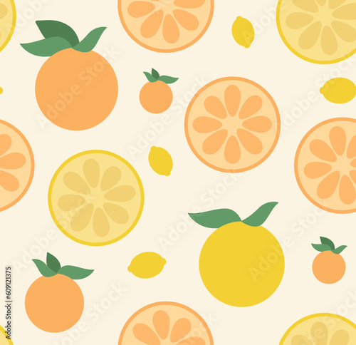 Lemon Vector, Lemon Pattern, Summer Pattern, Citrus Pattern, Orange Pattern, Orange Wallpaper, Seamless Repeat Pattern Vector Illustration Background
