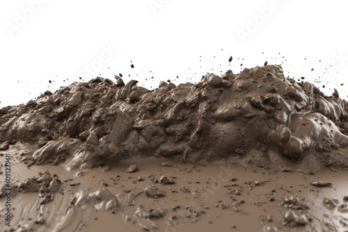 Mud isolated transparency background.Generative AI 