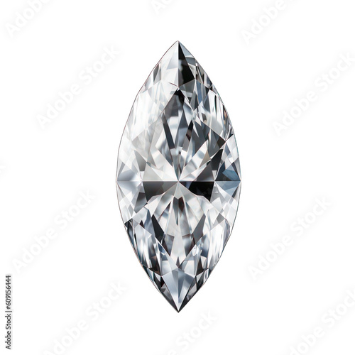 Diamond marquise cut isolated on white created with Generative AI