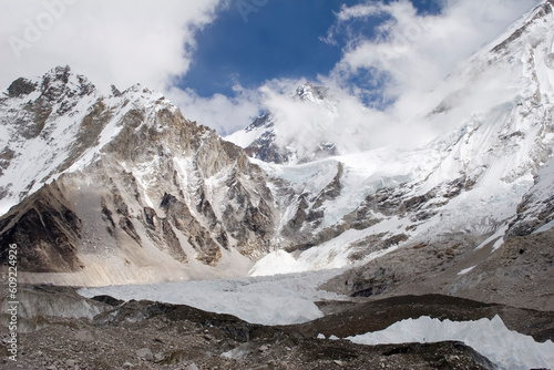 Changtse, Khumbutse, and Mt. Everest in Nepal