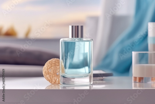 Mockup of a perfume bottle. Generative AI.