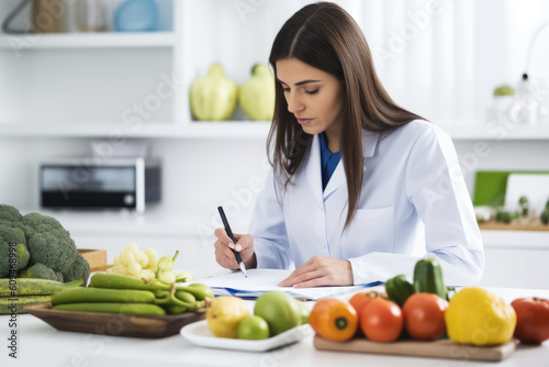 Female nutritionist at her workplace, AI Generated