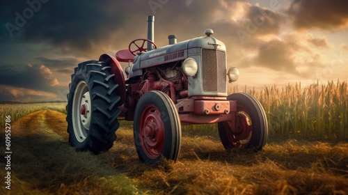 old red tractor