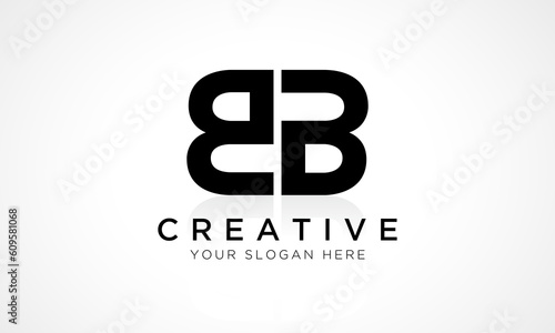 BB Letter Logo Design Vector Template. Alphabet Initial Letter BB Logo Design With Glossy Reflection Business Illustration.