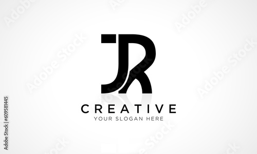 JR Letter Logo Design Vector Template. Alphabet Initial Letter JR Logo Design With Glossy Reflection Business Illustration.