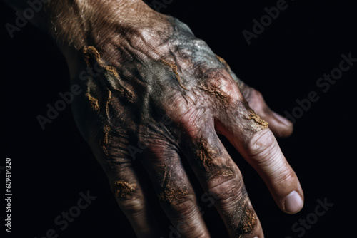 gangrene on the arm, dead skin generative ai