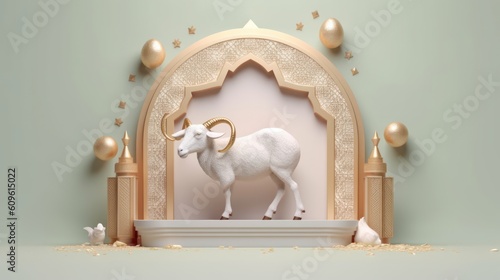  eid ul adha celebration background 3d with sheep