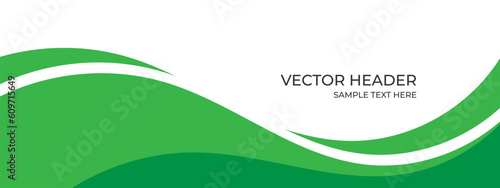 Modern green banner background. Graphic design banner pattern background template with dynamic wave shapes.