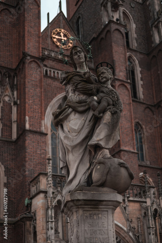 Statue of Madonna and Child Wroclaw Cathedral Square