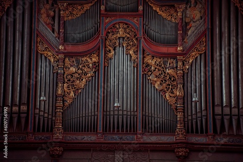 organ pipe in the church