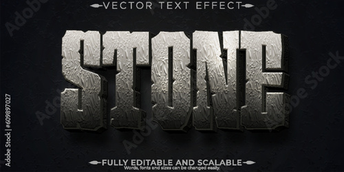 Crack stone text effect, editable rock and cracked text style