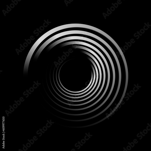white circle on black background